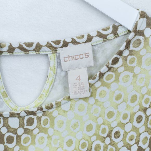 CHICOS Geometric Print Tunic Top Soft Stretchy Rayon Jersey Sz 4 XXL - Picture 6 of 8